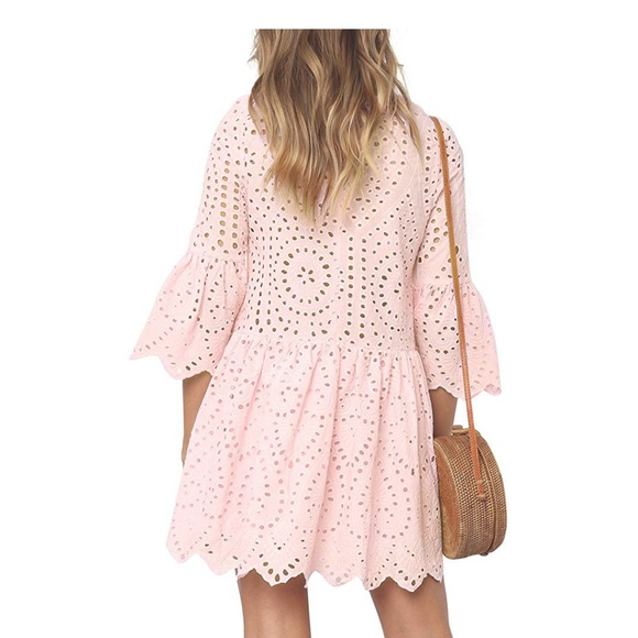 LYRIKA Pink Lace Mini Tunic Dress - Picture 3 of 8